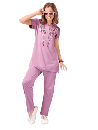 Fabimi Women's Long Kurta Night Suit Comfortable Imported Tencel Fabric