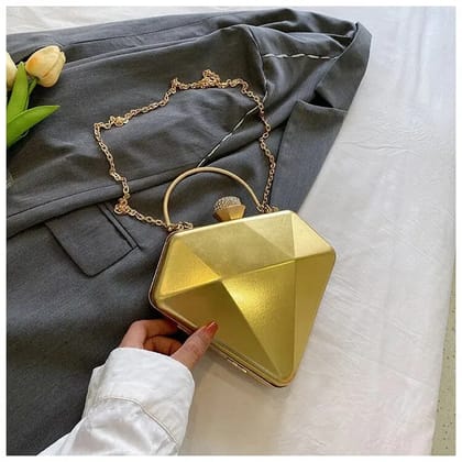 Diamond Crossbody Shoulder Bag-Golden