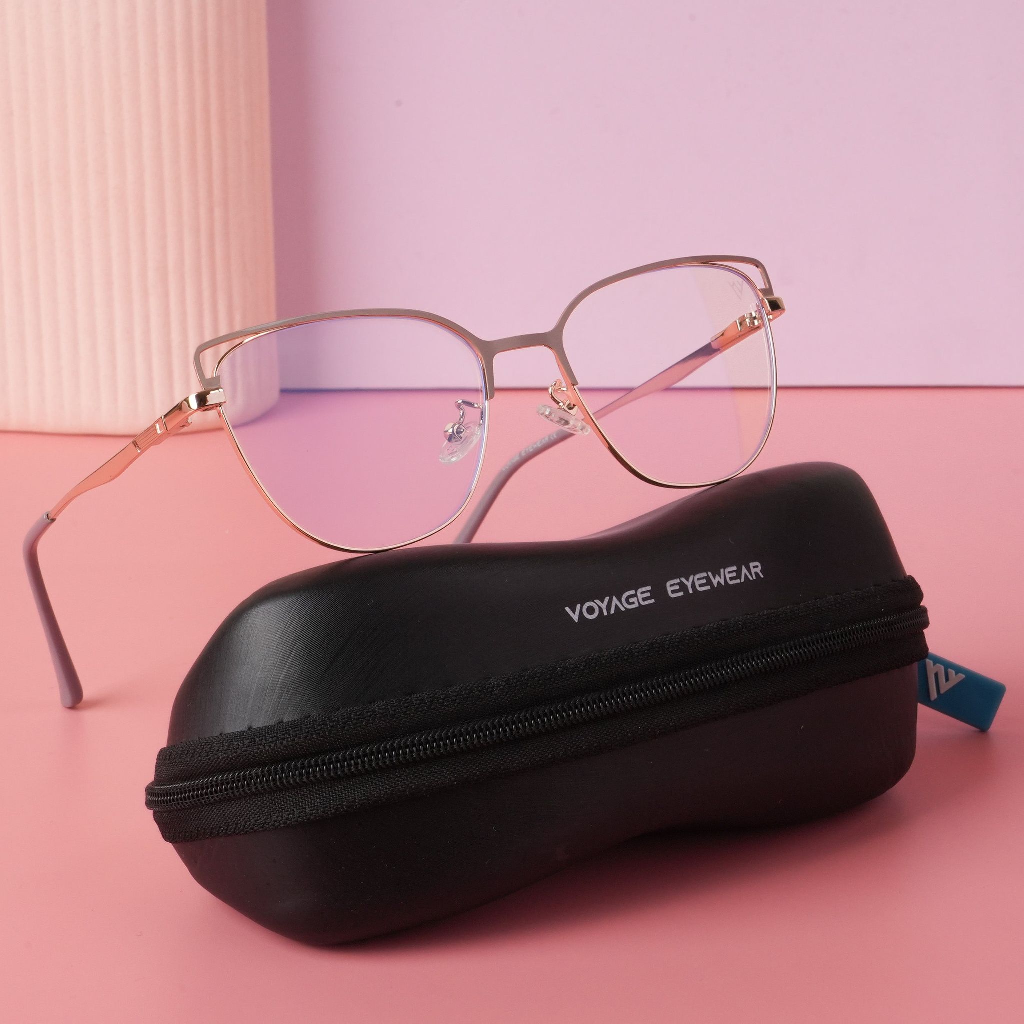 Voyage Glam Nude & Golden Cateye Eyeglasses for Women (95203MG4409-C4)