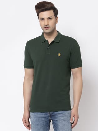 Red Tape Men Dark Green Polo Neck T-Shirt