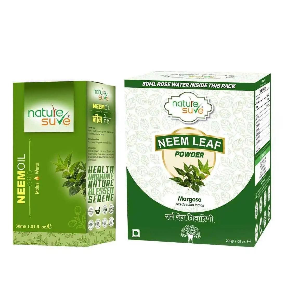 Nature Sure Combo - Neem Margosa Oil 30ml and Neem Leaf Powder 200g