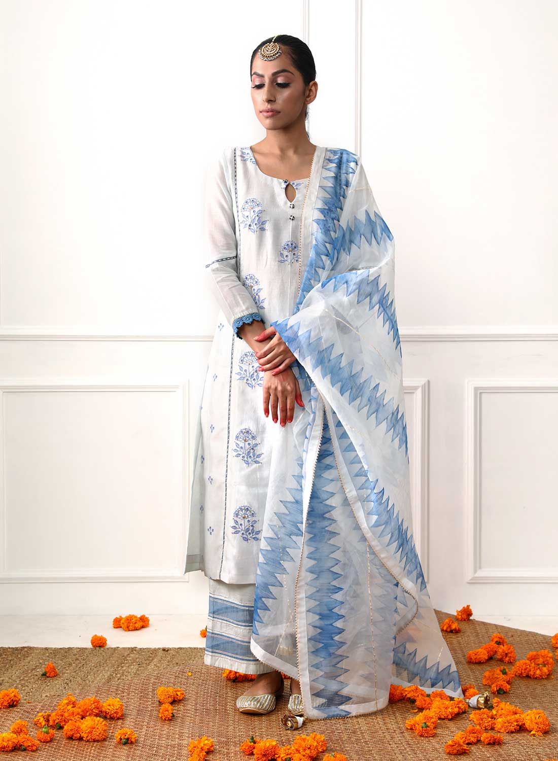 Mogra Chanderi Straight Cut Suit-XL
