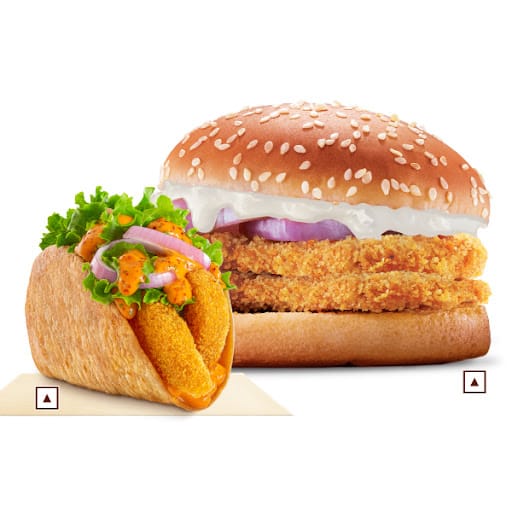 Crispy Chicken Double Patty Burger+Crunchy Chicken Taco,