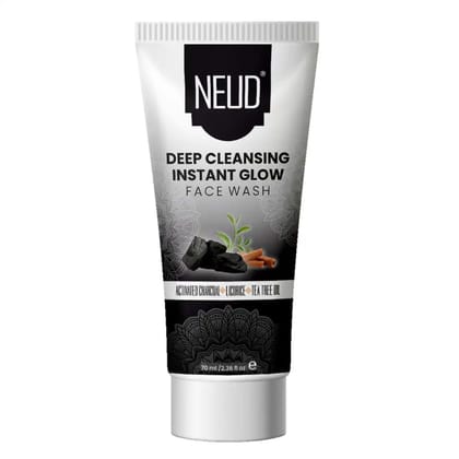 NEUD Deep Cleansing Instant Glow Charcoal Face Wash for Men and Women-70ml / 1 Pack