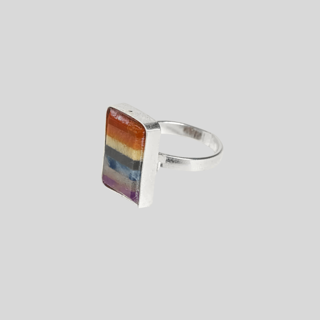 Seven Chakra Adjustable Ring