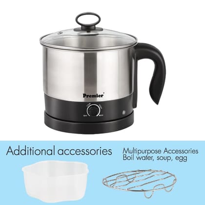 Premier Stainless Steel Stew Multi Kettle 1.2 Ltr - EK4814 - 600 Watts