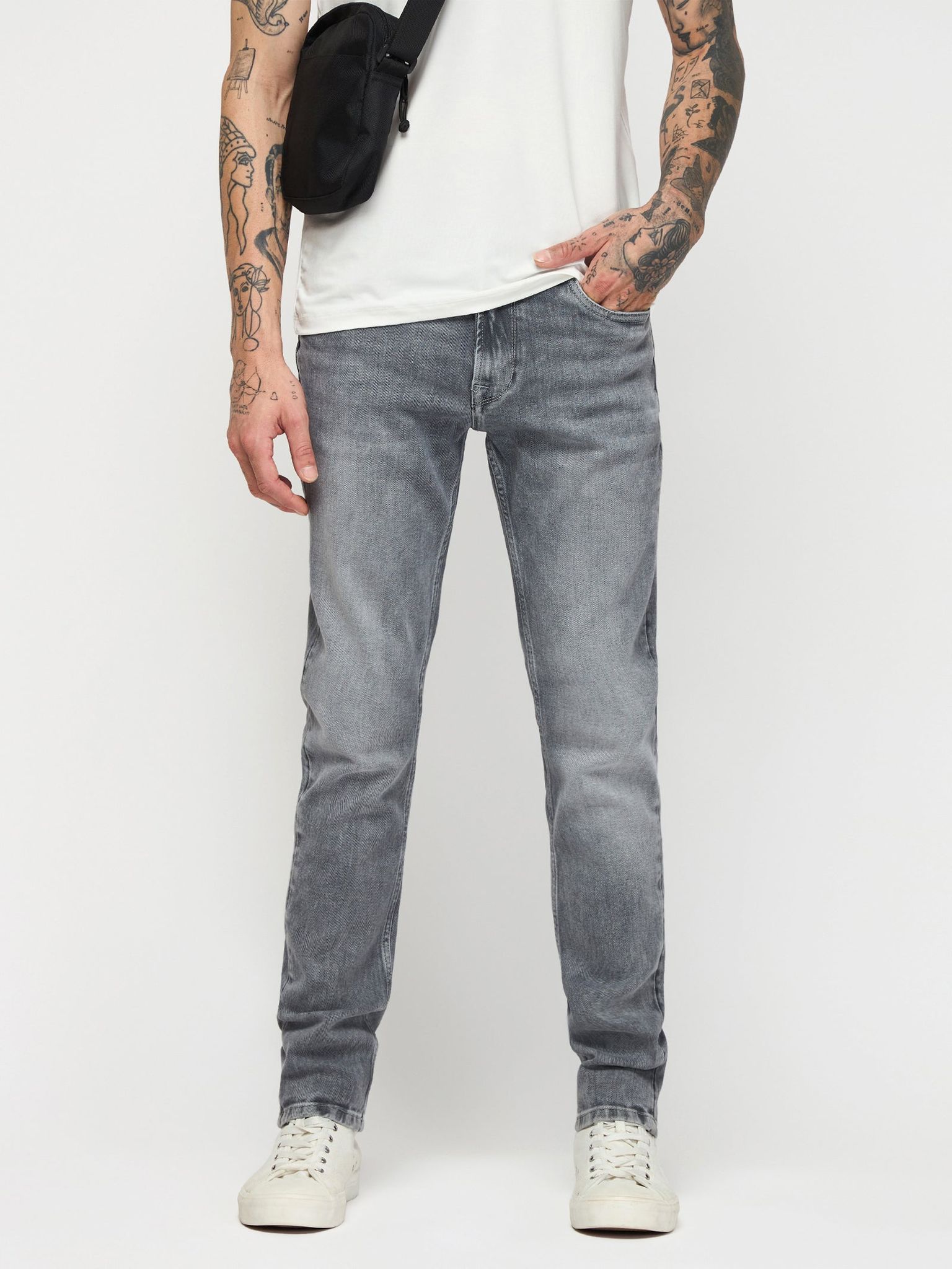 Slim Fit Medium Wash Jeans-30 / Light Grey