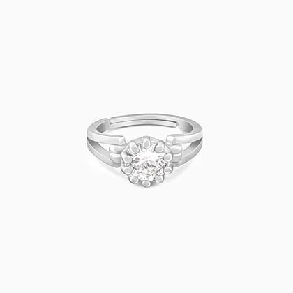 Silver Zircon Loop Ring