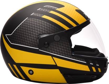 TVS Helmet Full Face Ninja Motorbike Helmet (Yellow and Black -L)