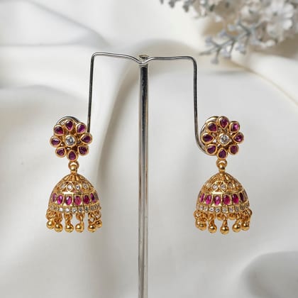 Gold Polish Silver Jhumkas CH5905