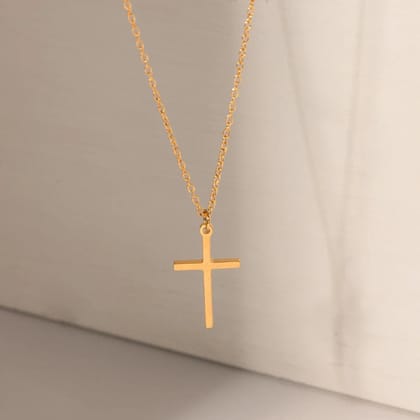 Classic Cross Necklace-Gold