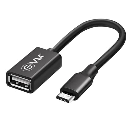 EVM OTG-03 Micro USB OTG Cable (USB 2.0) Seamless Data Transfer - Charge & Sync Your Devices with Ease - Black