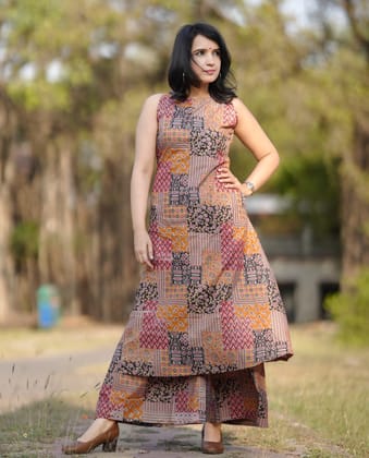 Ajrakh Print Halter Coord-S