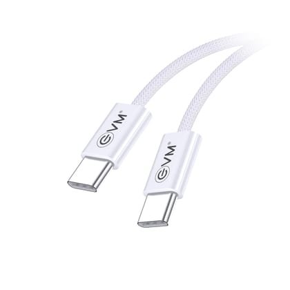 EVM CC-05 Type-C to Type-C Charging & Data Cable,1 Meter Nylon Braided Durable Cable- White