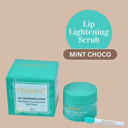 Perenne Lip Lightening Scrub (Mint Choco)With Vitamin C and Shea butter (10 gm)-Pack Of 1 (10gm)