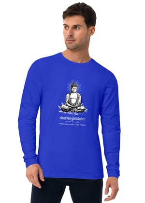 What is Yoga, Sanskrit Full Sleeve T-shirt-Royal Blue / S