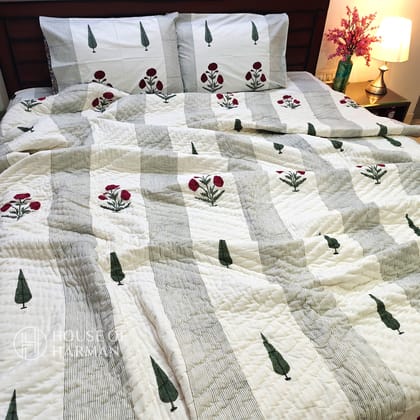 Flora Vista Elegance Quilt-Double (90*108 inches)