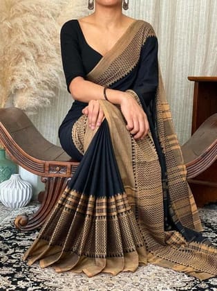 Black Banarasi Silk Saree, Indian Wedding Saree With Blouse | Sarees India | Sari With Stitched Blouse | Gift For Her | Sarees For Women  by Rang Bharat