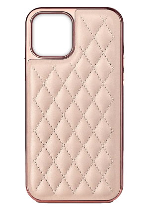 Excelsior Premium Electroplated PU Leather Back Cover case For Apple iPhone 14 Pro Max-Baby Pink