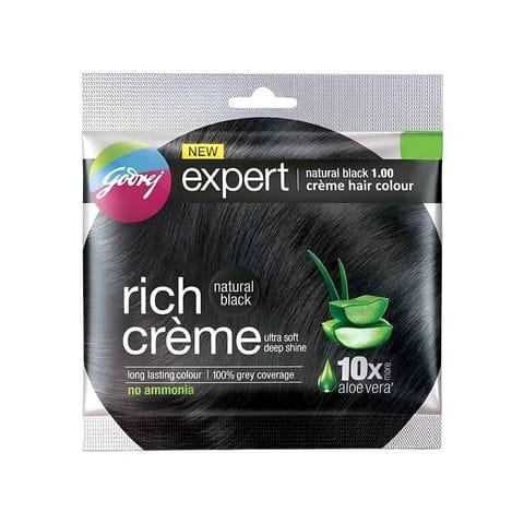 Godrej Expert Rich Creme Natural Black Hair Colour, 20 gm Pouch