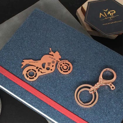 Yamaha FZ Keychain-Rose-Gold