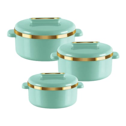 Milton Curve Regular Insulated Casserole Set | Set of 3 Pcs Green