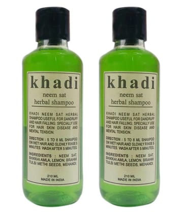 Khadi Herbal Neem Sat Shampoo 210 ml Pack of 2