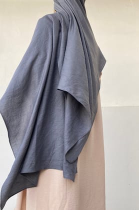 Malaysian Cotton Hijab - Grey-Grey