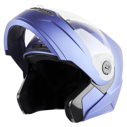 Steelbird SBA-7 7Wings ISI Certified Flip-Up Helmet for Men and Women ( Dashing Blue with Clear Visor)-Medium 580 MM