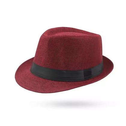 Tomorrow Fashion Men's Fedora Hat for Summer: Stylish Outdoor Protection, Trendy Beach & Vacation Cap-Red