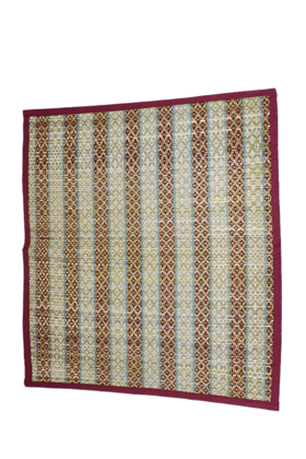 Vibrant Puja Mat in Red and Multicolor from West Bengal | Puja Essentials | Home Decor | Red and Multicolour Puja Mat
