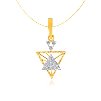 Senco Gold 18K Yellow Gold Shimmer of Tranquil Night Diamond Pendant (Gold Weight - 1 g / 0.16 carat / HI-SI)