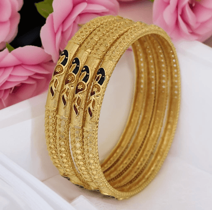 Jewels Kafe Gold Plated Bangle Set of 4-2.4