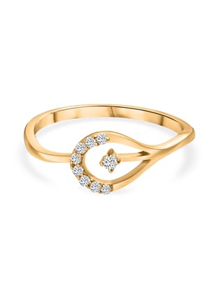 Lab Grown Shining Diamond Ring-10 / 9K / Yellow Gold