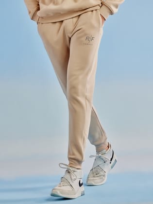 Khaki Fleece Solid Joggers-34