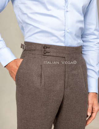 Brown Signature Flannel Gurkha Pants by Italian Vega®-28