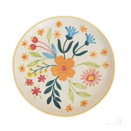 Floral Extravaganza Ceramic Plates Set of 2 (7 Inches)-Set of 2