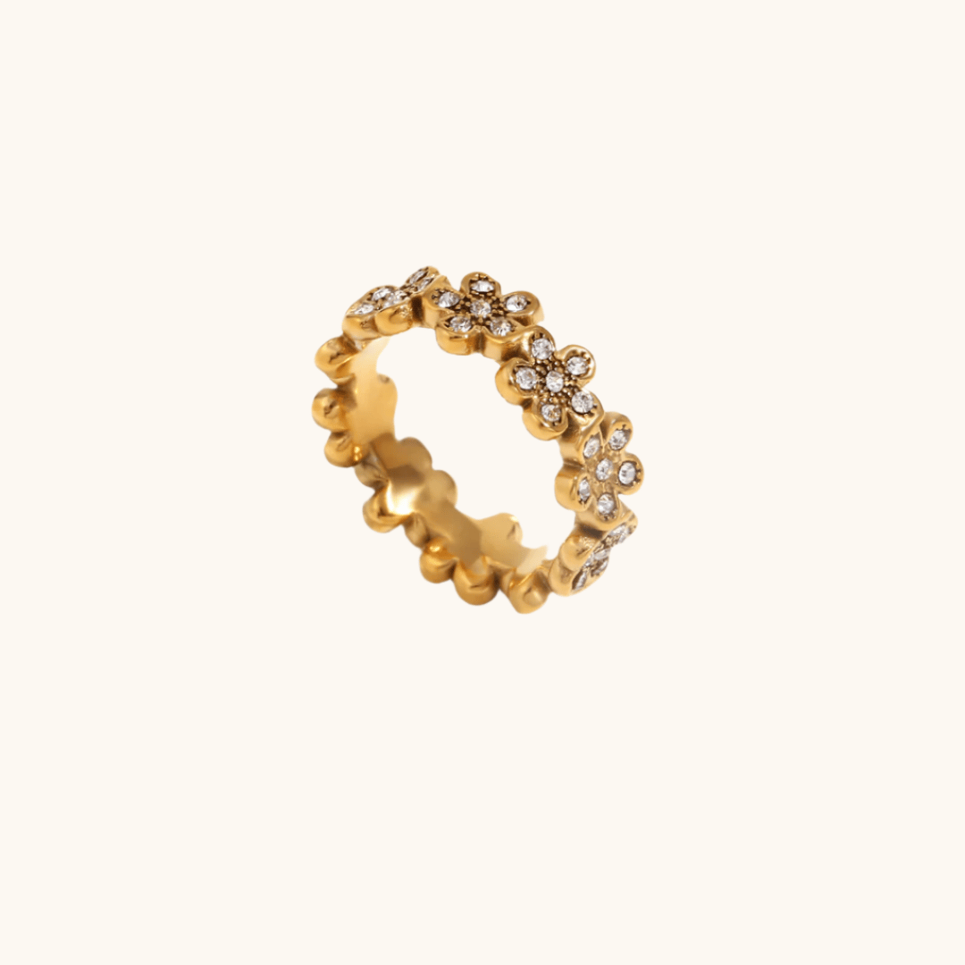 Daisy Flower Ring - 18K Gold Plated-7 / Silver