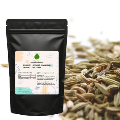 Village Organica Cumin Seeds,  Authentic & Chemical Free. 500gm.