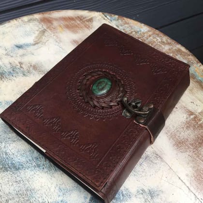 Leather Diary Antique | New Year Journal Diaries With Lock | Note Book | Personal Sketchbook  - for Writing, Table, Office, Desk, Study, Corporate Gifts | Gift for Him / Her - 7 Inch