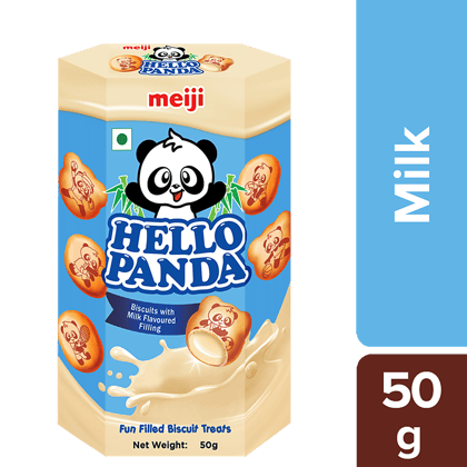 Meiji Hello Panda Biscuits - Milk Filling, 50 G Carton