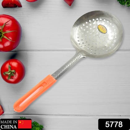 Colander Spoon, Non Slip Hand Polished Thickened Hot Pot Spoon for Kitchen for Restaurant, Stainless Steel Cooking Colander Skimmer Slotted Spoon Kitchen Strainer Ladle with Long Handle for Kitch