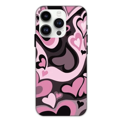 Pink & Black Mini Hearts - Hard Cases For Apple iPhone Models-Apple iPhone 13 Pro Max