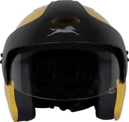 TVS Helmet Half Face Motorbike Helmet (Yellow Black-S)