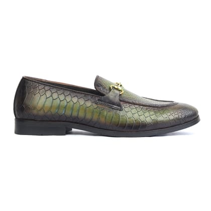 Python Embossed Loafers Green-UK5/US6/EU39