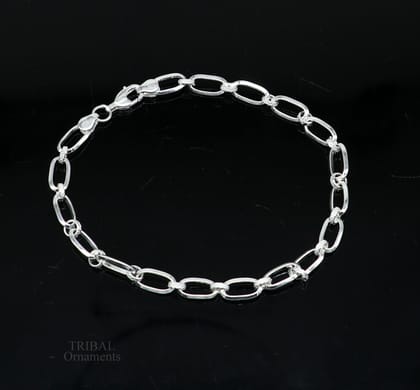 8" girl's bracelet 925 sterling silver handmade new fancy stylish solid chain bracelet, stylish bracelet  gifting elegant jewelry nsbr522