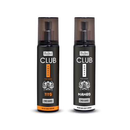 Byond Club House No Gas Deodorant, Unisex Perfume, Long Lasting Deo For Men And Women 24 Hour, Pack Of 2 (Tito & Mambo, 120Ml)