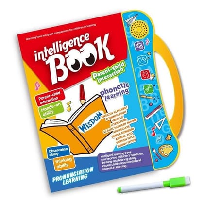 Intelligence Book | Interactive Book -Musical English Educational Phonetic Learning Book for 3 + Year Kids|Toddlers|Educational ABC and 123 E-Learning Kids Electronic Activity Notebook