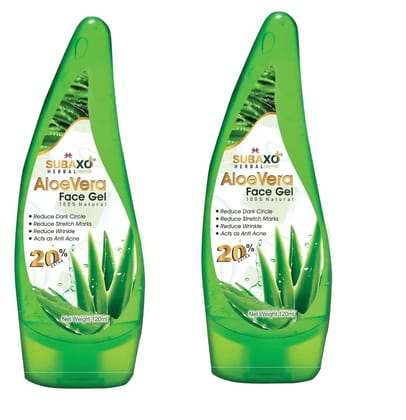 SUBAXO Aloe Vera Herbal Face Gel (120ml, Pack of 2)