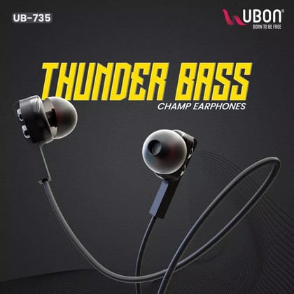 UBON UB-735 Thunder Bass Champ EarPhones (Black)